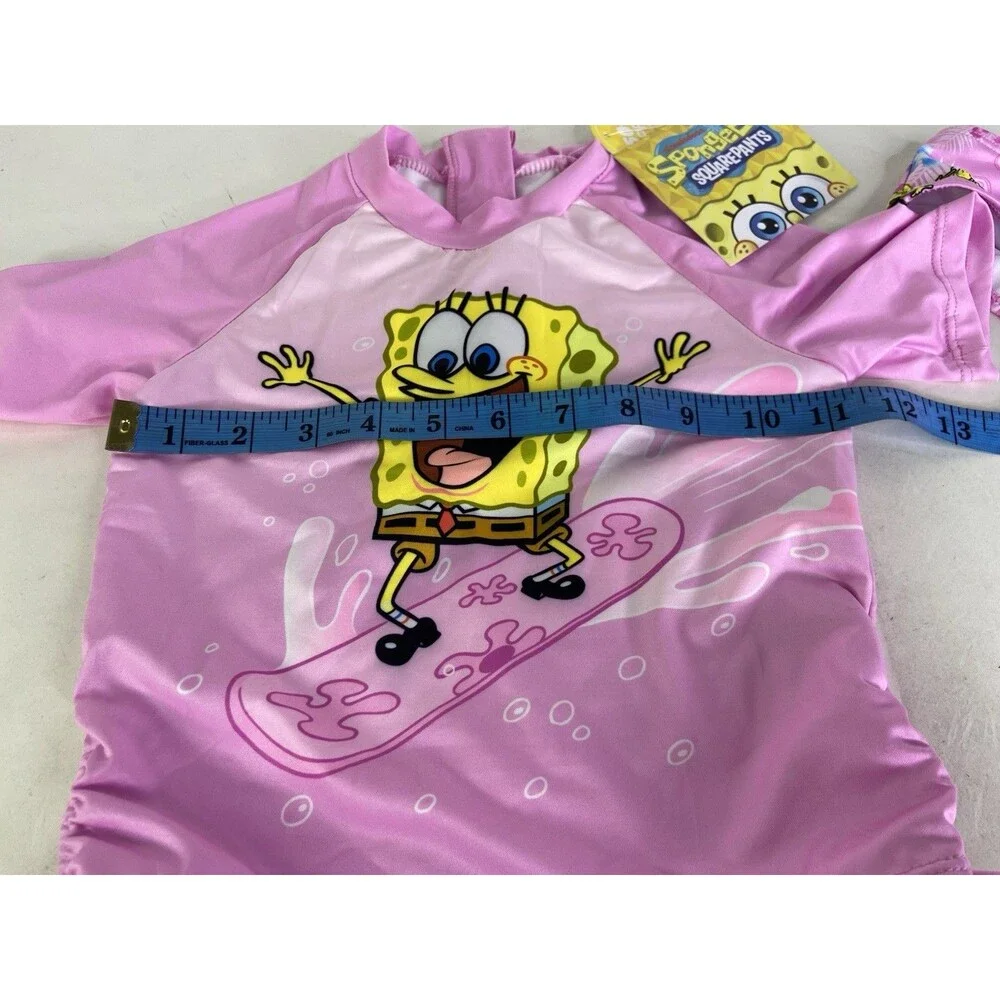 SpongeBob SquarePants 2 Piece Top and Bottoms Swim Set Swimwear Girls Size 5